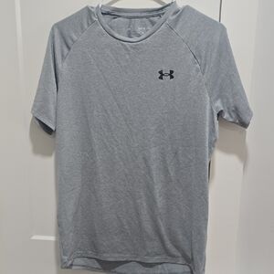 Under Armour Light Gray Short Sleeve Athletic Tee with Logo